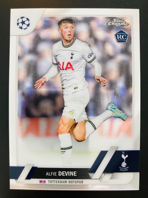 2022-23 Topps Chrome UEFA UCC # 129 Alfie Devine Tottenham rookie card RC