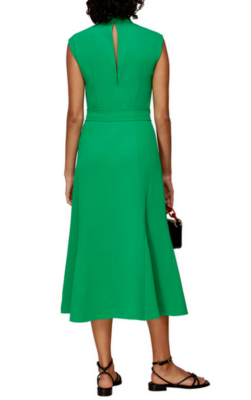 Whistles Penny Belted Midi Dress Green US 4/ EUR 36 NWT $299 | eBay