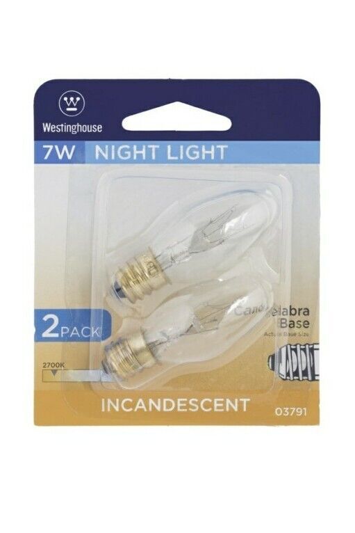 Westinghouse 7W Night-Light Bulb 1 Pack Of 2 CANDELABRA Base