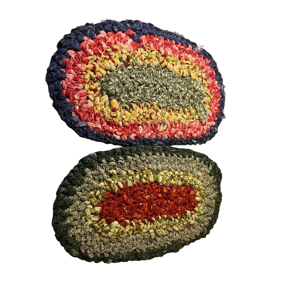 "Manteles individuales trenzados a mano o alfombrilla para maceta \ remache 19"" Cottage Core Boho" Foto 2 de 2