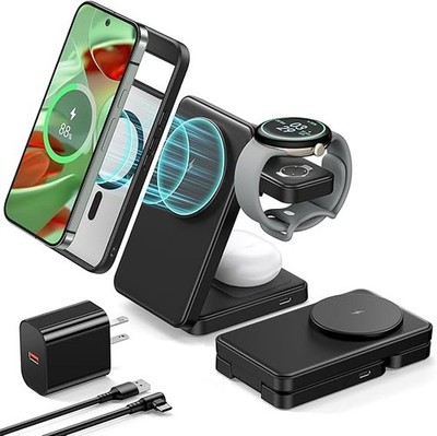 Upgarded Foldable 3 in 1 Wireless Charger for Google Pixel Watch 3/2, Chargin...