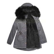 Womens Quilted Parka Long Jacket Outwear Hooded Ladies Thick Winter Warm Coat
