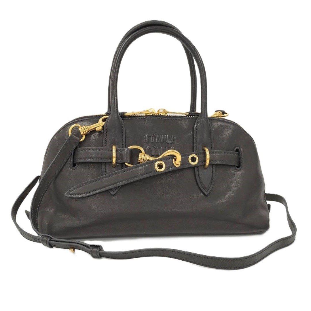 Miu Miu MIUMIU 2 Way Shoulder Bag Handbag Leather Black Used SKAI-0