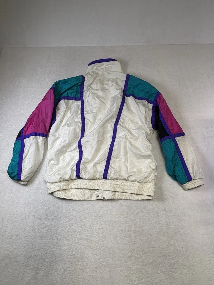 Chaqueta cortavientos vintage Lavon by Cheerful Corp para mujer pequeña bloques de color Y2K Foto 2 de 4