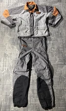 Harley Davidson Rain Gear 2 Piece Jacket Pants Small Grey Orange Hi-Vis *READ*
