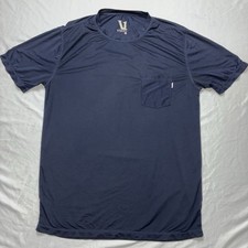 Vuori Shirt Mens Large Navy Blue Tradewind Tee Pocket Performance Athletic Gym