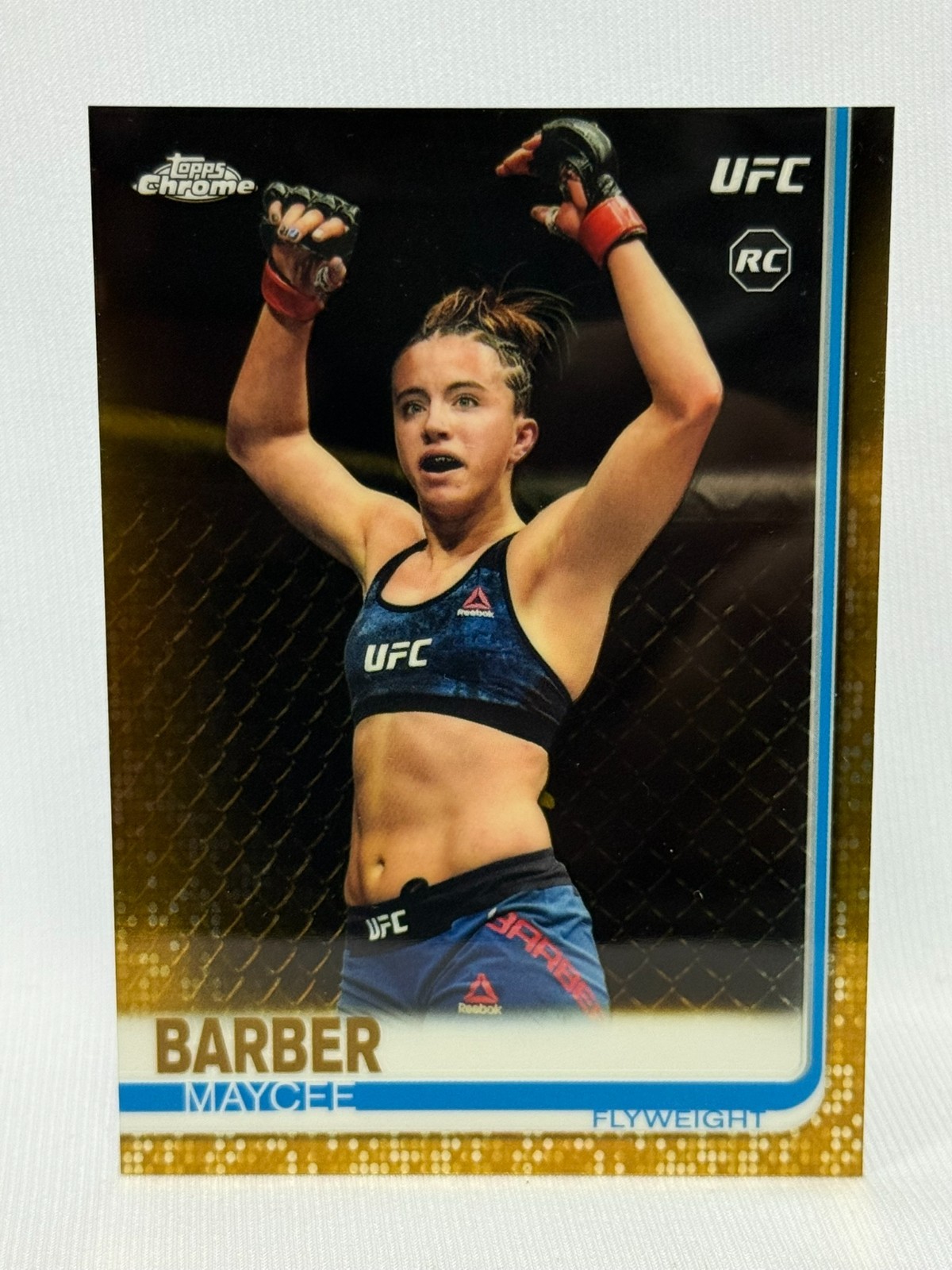 2019 Topps Chrome UFC Maycee Barber RC #56 GOLD REFRACTOR 43/50