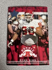 2002 Leaf Rookies & Stars Ryan Sims Rookie Card #279 Kansas City Chiefs. rookie card picture