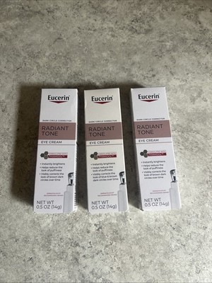 3X Eucerin Radiant Tone Eye Cream Dark Circle Corrector 0.5oz New In Box