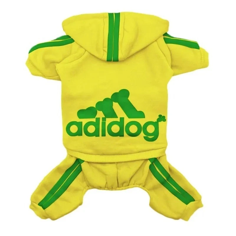 Adidog Pet Dog Warm Hoodie 4/Legs Classic Jumpsuit Puppy Coat Sweatshirt Clothes - Image 4 of 4
