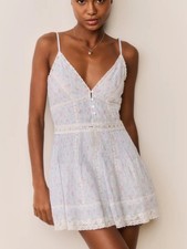Loveshackfancy Zirelle docilla blue mini dress floral lace size 6 nwt
