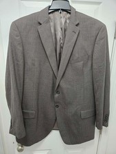 Men's Joseph  Feiss Gold BROWN BLUE 2-Button Blazer Suit Jacket Sport Coat 48L