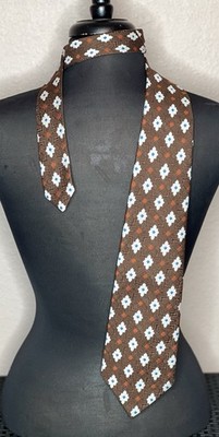 Vintage Andhurst Brown Textured 70s Mens Neck Tie 55.5x4.25  Retro Disco Mod