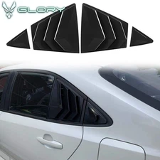 Fits 20-24 Toyota Corolla Sedan Side Window Louvers Scoop Matte Black ABS 4PCS