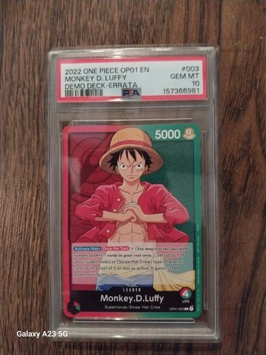 2022 ONE PIECE OP01 DEMO DECK-ERRATA #003 MONKEY D. LUFFY PSA 10 low population