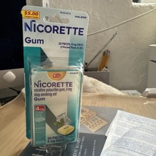 Nicorette 4mg Nicotine Based Stop Smoking Aid - White Ice Mint Pack of 20 Gums 