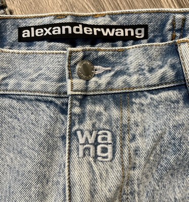 Alexander Wang Carpenter Double Front Knee Light Wash Slouch Jeans Sz 29 (32x30)