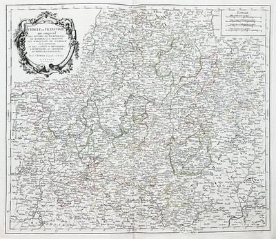 Franken Nuremberg Würzburg Erlangen Coburg Bayreuth Map Card Santini 1778