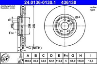 Bremsscheibe ATE 24.0136-0130.1 FüR OE 95B 615 302 E - 95B 615 302 G