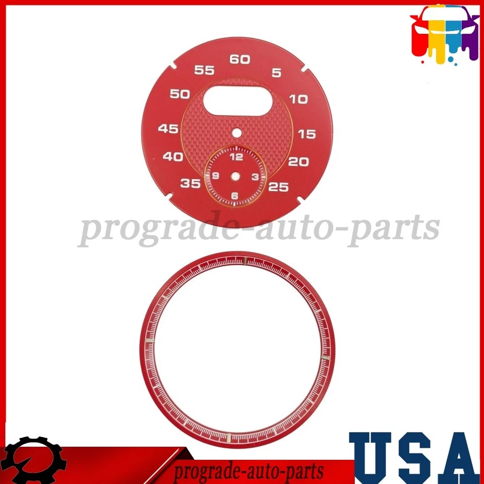 Red Dial Clock Gauge Chrono Fit Porsche Cayman 911 Macan Cayenne Boxster Panamer Foto 3 de 4