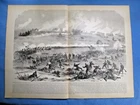 1884 Civil War Print - Federal Troops Attack Confederates at Fredericksburg 1862