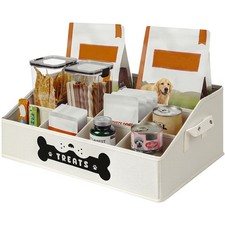 Dog Treat Container, Dogs Storage Organizer with Removable Dividers, Collapsi...
