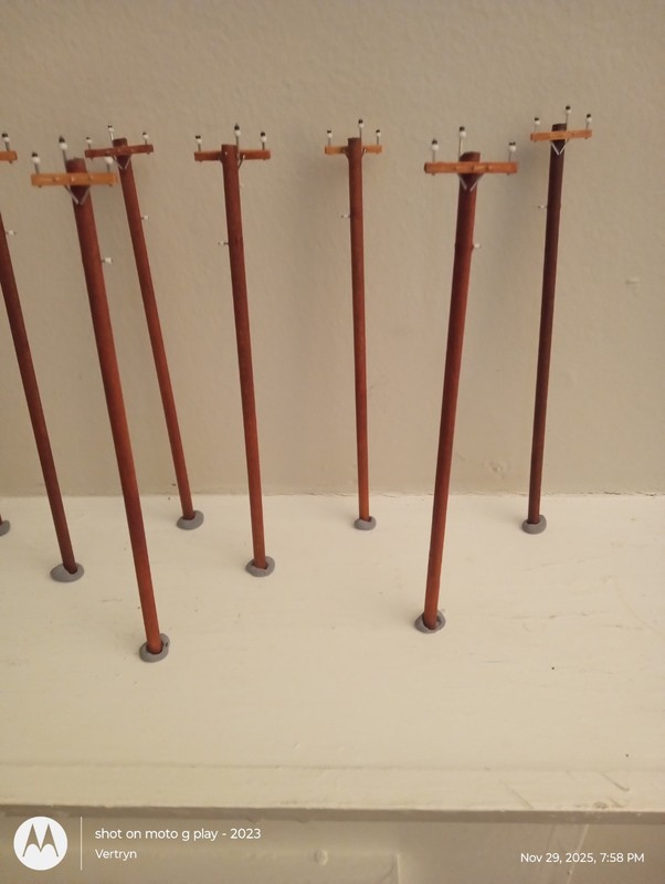 10 HO Scale 44ft. 11.2KV "MINI ARMED" Utility Poles (MADE TO ORDER!)