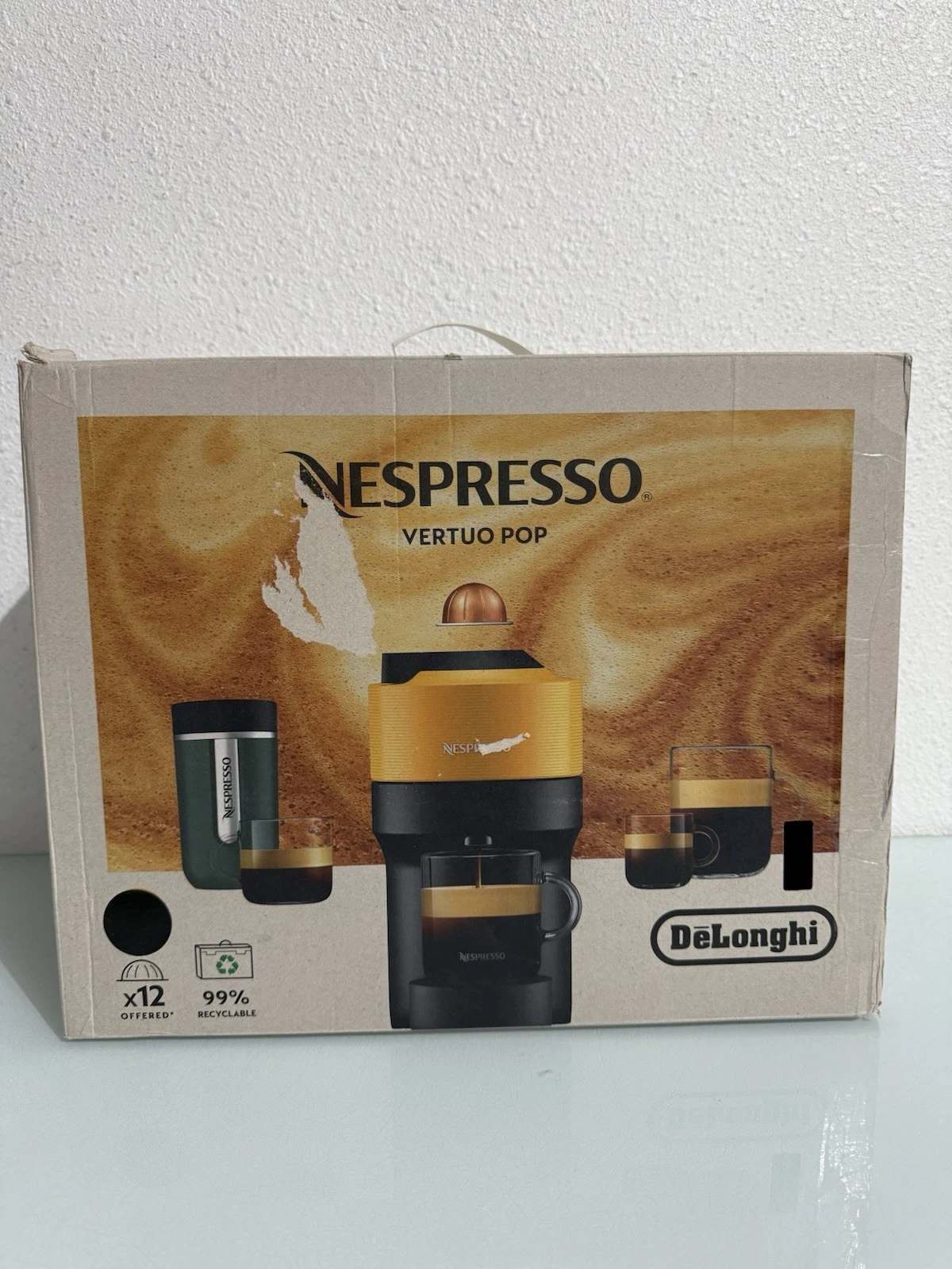 Nespresso Vertuo Pop Coffee Maker by De’Longhi with Tasting Set, Black *NO PODS*