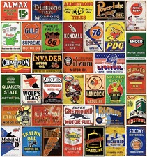 35 Pcs Repo Vintage Tin Signs, Gas Oil Retro Metal Signs Garage Man Cave Decor