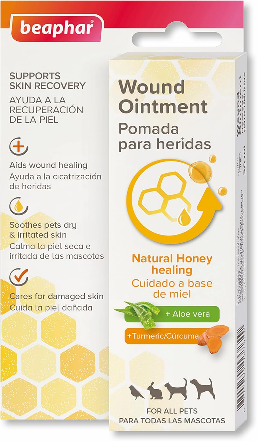 Beaphar - Derma+ Wound Cream for Pets 30Ml – First Aid Soothing Cream with Honey
