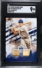 2019 Panini Diamond Kings Charlie Keller SGC 9 Dual Materials Jersey Purple /5