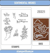 SENTIMENTAL WISHES Cutting Dies  Stamps Scrapbook DIY Greeting Card Handmade