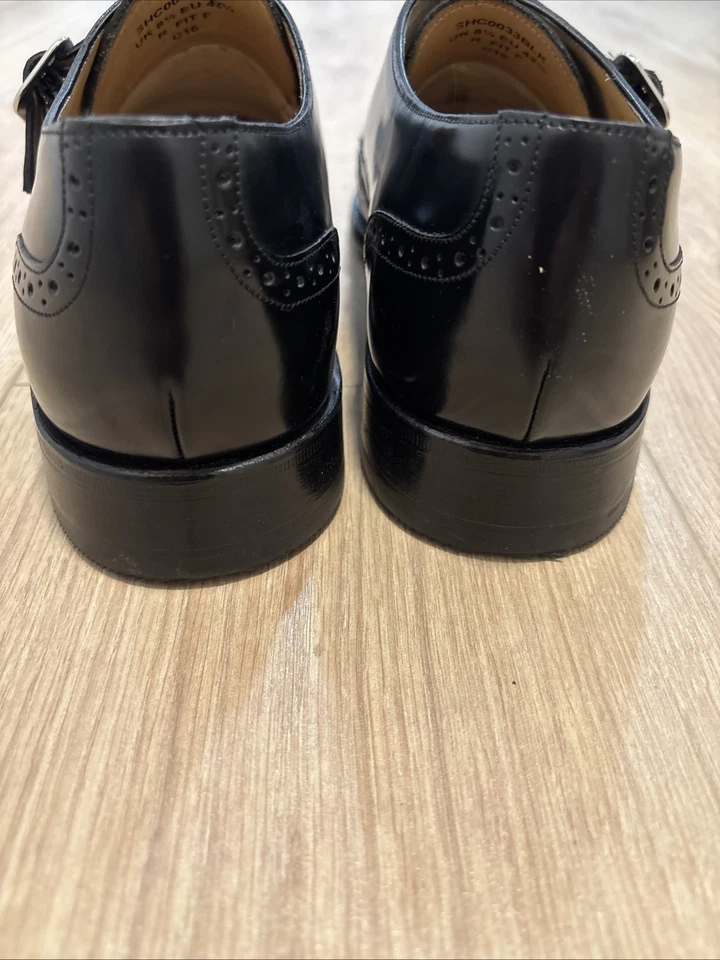 ZAPATOS CHARLES TYRWHITT COMPTON CUERO NEGRO PUNTA DE ALA BROGUE MONJE CORREA Talla 9.5 Foto 4 de 4