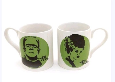 Lenny Mud Coffee Tea Mug Cup Mr. & Mrs. Frankinstein Monsters USA