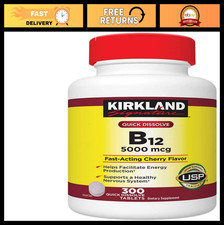 Quick Dissolve B-12 5000 mcg - 300 Tablets, Energy Boost, Immune Support, Vegan