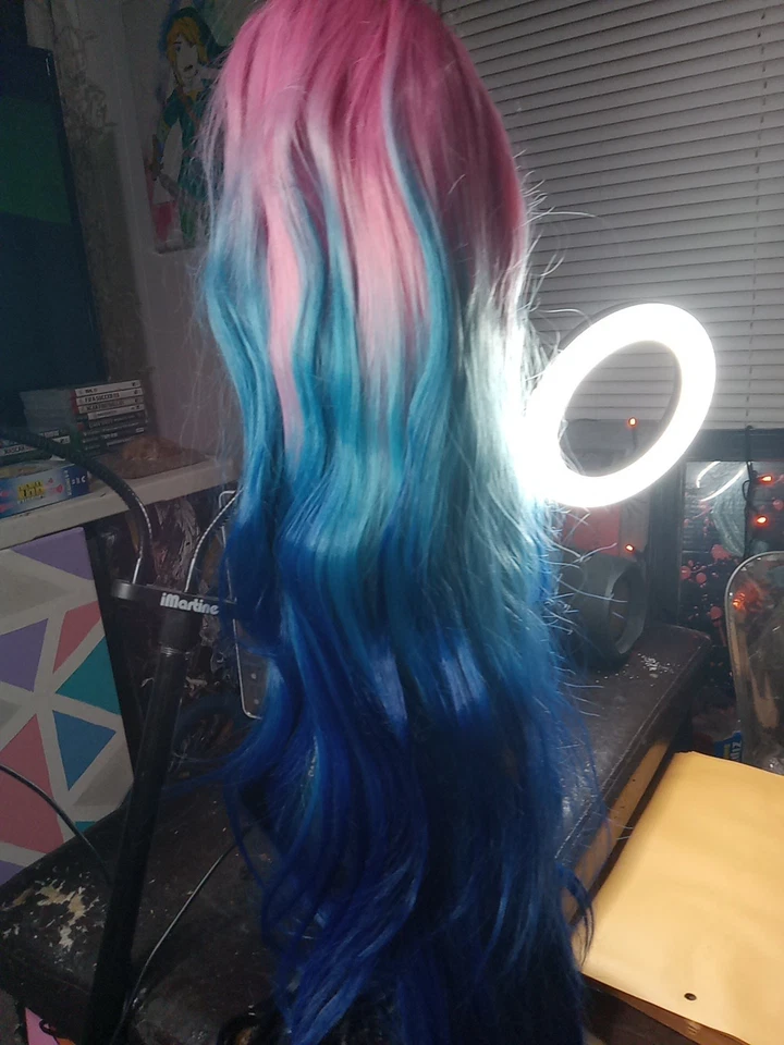 Цветной парик розовый и синий - Изображение 3 из 4