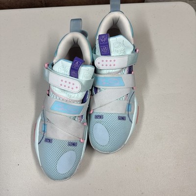 Li Ning Wade All City 9 V2 Baby Blue Pink Strap Men Basketball ABAR075-3H size13