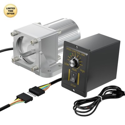 6W 110V AC Gear Motor with Speed Controller & Bracket