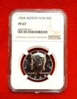 1964 Accent Hair Kennedy Half, NGC PF67