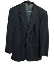 Austin Reed 40R Mens Black Two Button Blazer Notch Lapel Pockets Scholarcore