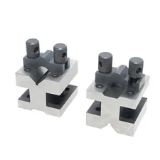 HFS(R) V Blocks Clamp Set 1-3/8 x 1-3/8 x 1-3/16 Hardened Steel 90 Degree Angle