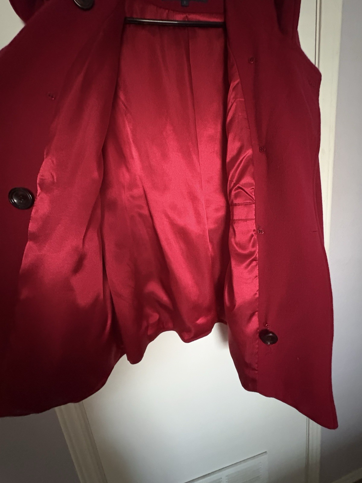 Pendleton Red Hooded Pea Coat Button Closure Size… - image 4