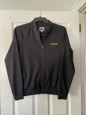 Raskol Apparel Black Gold Logo Full Zip Track Jacket Size M