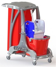 CleanSV Dori20+ Reinigungswagen Putzwagen mit Müllsackhalter Presse 1 Eimer