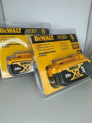 2 Pack DEWALT DCB205 20V Max XR 5.0Ah Lithium-Ion Battery New In Pack