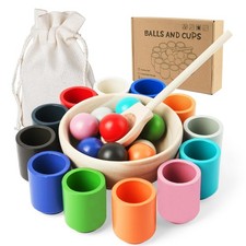 Vicloon Palline in Bicchierini Giochi Montessori 3+ Anno, Sorter Gioco per i Bam