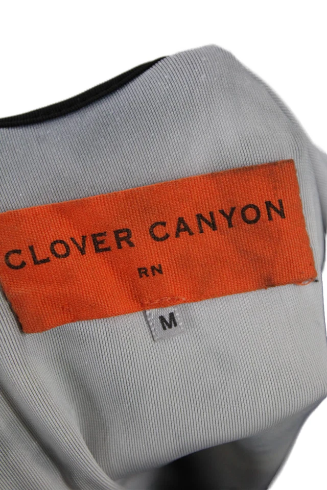 Женское платье Clover Canyon из искусственной кожи с цветочным принтом облегающее черное размер средний - Изображение 4 из 4