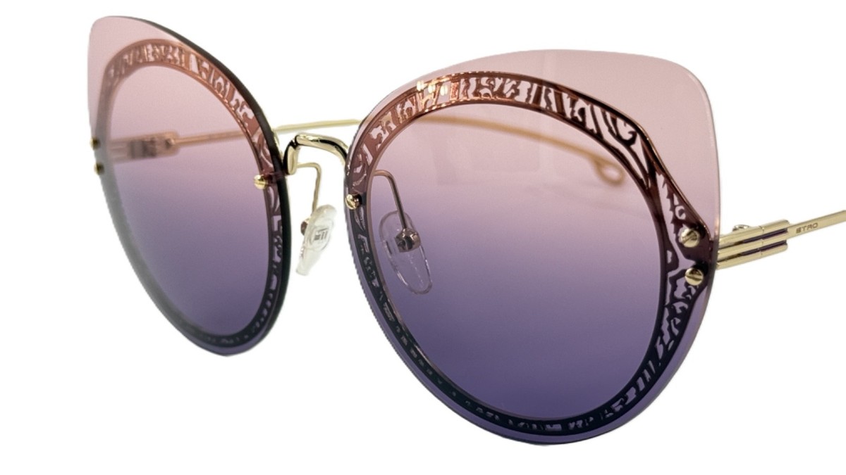 ETRO ET114SC Womens Metal Sunglass 704 Gold 52-25 Pink Grad to Purple Lens Italy ETRO Sunglasses & Sunglasses Accessories for Women for sale  main image 3