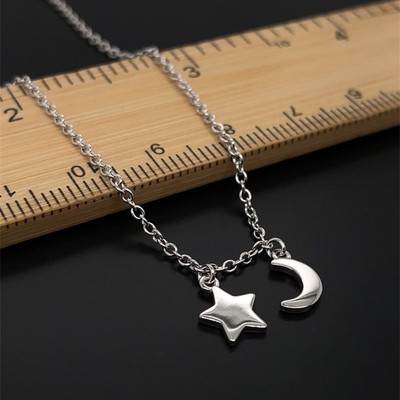 925 Sterlingsilber Damen 1,5 mm Mond Stern Rolo Damen Armband 7,5'' Brandneu