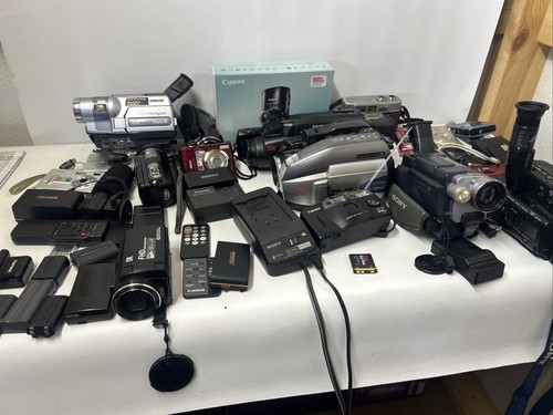 Lot of 20 Assorted Cameras and Camcorders - Parts, Untested